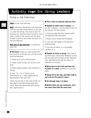 Job Interview Activity Guide