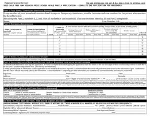 Free and Reduced Price School Meals Family Application