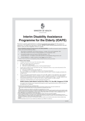 Interim Disability Assistance Programme for the Elderly Application Form