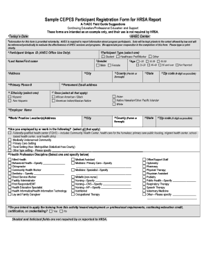 CE/PES Participant Registration Form