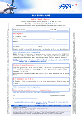 Bulletin d’adhésion FFA SUPER PLUS