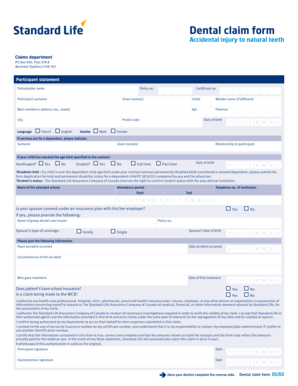 Dental Claim Form