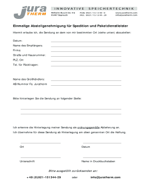 Einmalige Abstellgenehmigung für Spedition und Paketdienstleister