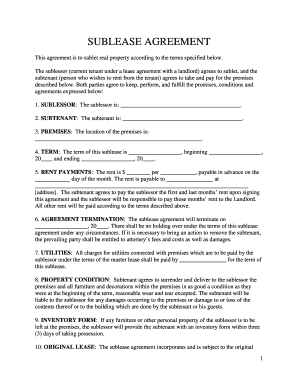 Sublease Agreement