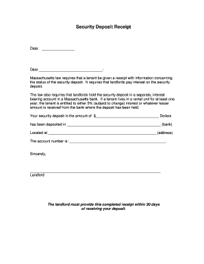 Security Deposit Receipt