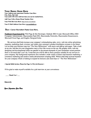 Job Application Letter Template