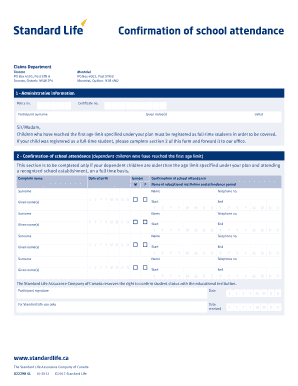 Confirmation of School Attendance Form