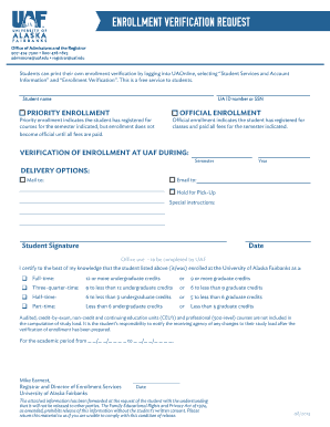 Enrollment Verification Request Form