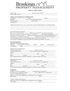 Rental Application Form
