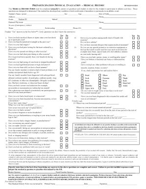 Preparticipation Physical Evaluation Form