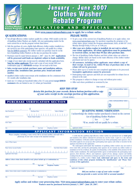 California Clothes Washer Rebate Application