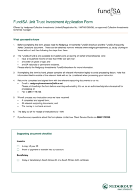 FundiSA Unit Trust Investment Application Form
