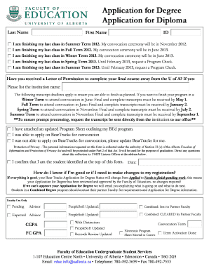Application for Degree