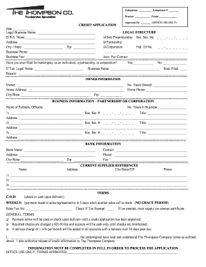 Credit Application Form