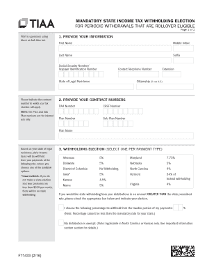 Mandatory State Income Tax Withholding Election Form