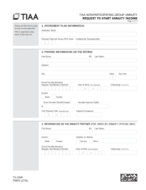 TIAA Non-Participating Group Annuity Request Form