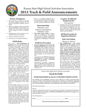 Kansas Track & Field Rules and Regulations