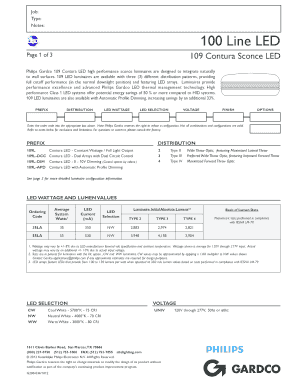 Philips Gardco 109 Contura LED Sconce Order Form