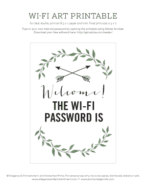 Wi-Fi Password Printable