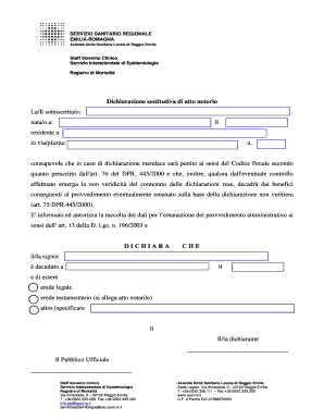 Dichiarazione sostitutiva di atto notorio