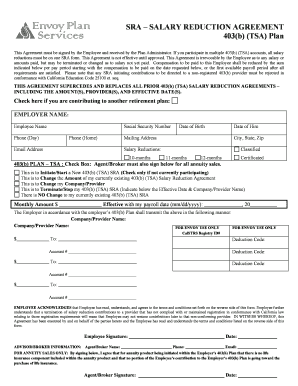 403(b) Salary Reduction Agreement