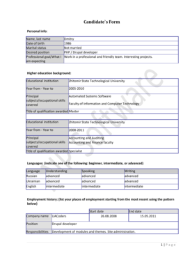 Candidate Application Form
