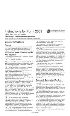 IRS Form 2553 Election by a Small Business Corporation