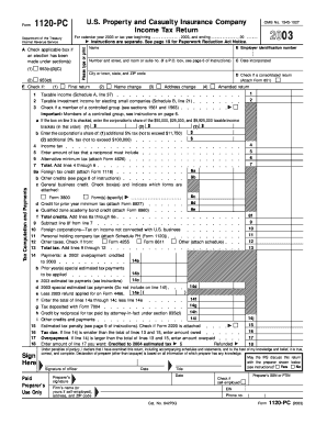Form 1120-PC US Property and Casualty Insurance Company Income Tax Return