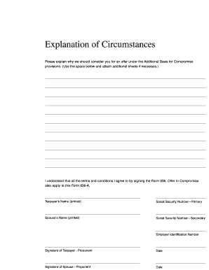 IRS Form 656-A Additional Basis for Compromise