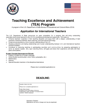 Teaching Excellence and Achievement Program Application