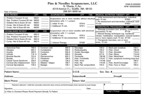 Acupuncture Service Billing Form