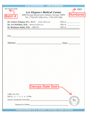 Prescription Label Form