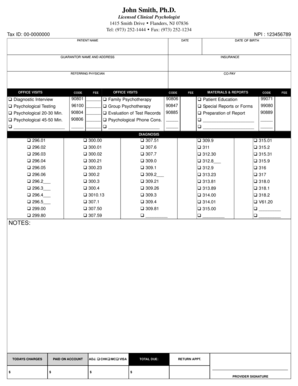 Psychologist Billing Statement