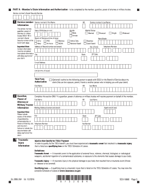 Servicemembers' Group Life Insurance Traumatic Injury Protection Program Application