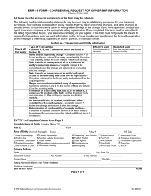 ERM-14 Form - Confidential Request for Ownership Information