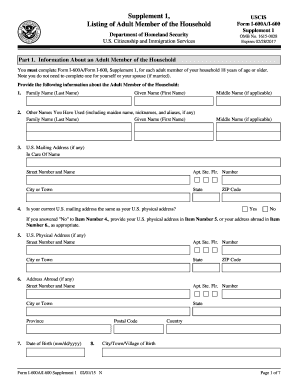 USCIS Form I-600A/I-600 Supplement 1