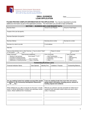 Small Business Loan Application