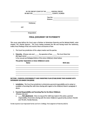 Final Judgment of Paternity