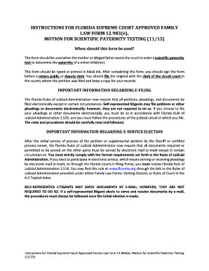 Florida Motion for Scientific Paternity Testing