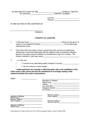 Florida Stepparent Adoption Consent Form