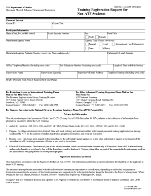 ATF Training Registration Request for Non-ATF Students