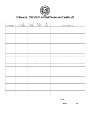Euthanasia Controlled Substance Form