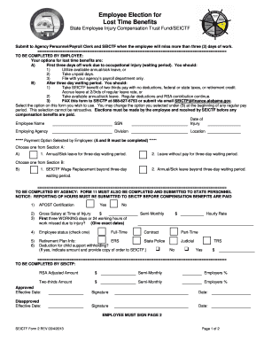 Alabama Employee Election for Lost Time Benefits