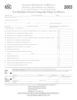 Alabama Non-Resident Owners Composite Filing Tax Return
