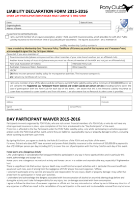 Liability Declaration Form 2015-2016