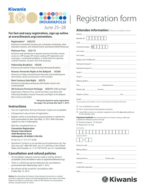 Kiwanis International Convention Registration Form