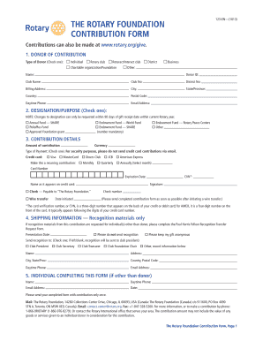 Rotary Foundation Contribution Form