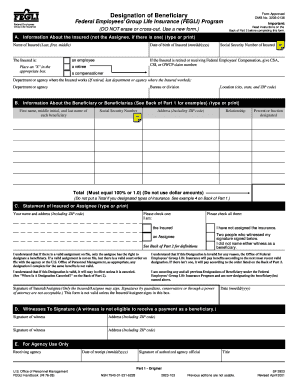 Federal Employees Group Life Insurance Beneficiary Designation Form