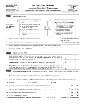 Schedule C-EZ Form 1040