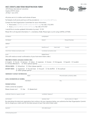 2016 Rotary International Convention Registration Form